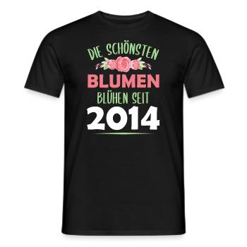 Jahrgang 2014 Blumen Spruch Geburtstag Geschenk - Männer T-Shirt - Schwarz - Vorne - AI Model Male 178 light (178cm)