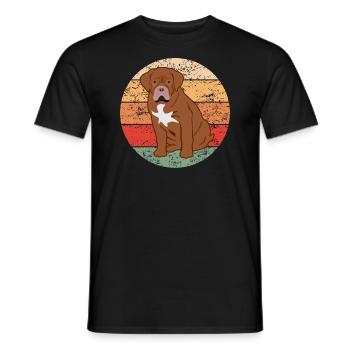 Bordeaux Grand Dague Chien Dog Lovers Cadeau Rétro - T-shirt homme - noir - Devant - AI Model Male 178 light (178cm)