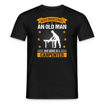 Le vieil homme charpentier dit le cadeau des hommes - T-shirt homme - noir - Devant - AI Model Male 178 light (178cm)