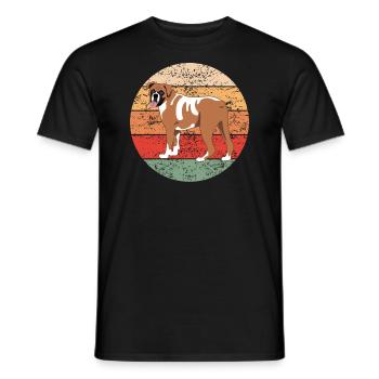 Boxer Allemand Chien Dog Lovers Cadeau Rétro - T-shirt homme - noir - Devant - AI Model Male 178 light (178cm)