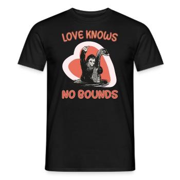 Love knows no bounds - Liebespaar Valentinstag - Männer T-Shirt - Schwarz - Vorne - AI Model Male 178 light (178cm)