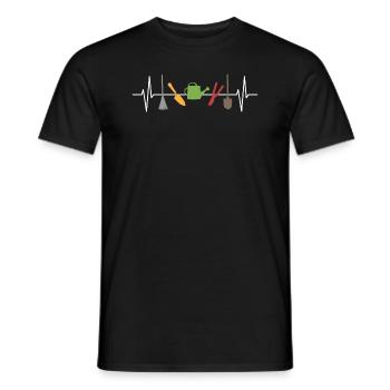 Garden Hobby Gardener Heartbeat Line Idée cadeau - T-shirt homme - noir - Devant - AI Model Male 178 light (178cm)