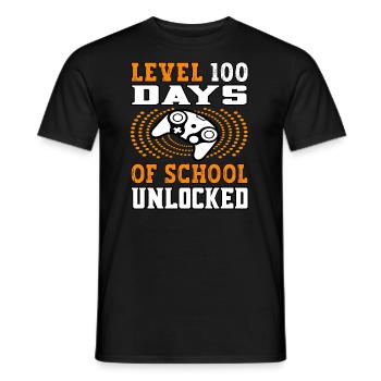 Level 100 Days of school unlocked orange - Men's T-Shirt - black - Front - AI Model Male 178 light (178cm)
