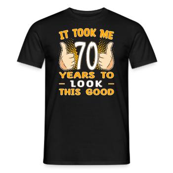 Il m’a fallu 70 ans pour avoir l’air aussi bien - 70 Jahre - T-shirt homme - noir - Devant - AI Model Male 178 light (178cm)