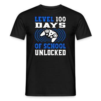 Level 100 Days of school unlocked blue - Men's T-Shirt - black - Front - AI Model Male 178 light (178cm)
