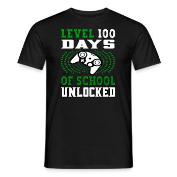 Level 100 Days of school unlocked green - Men's T-Shirt - black - Front - AI Model Male 178 light (178cm)