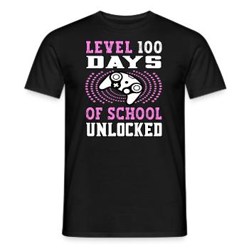 Level 100 Days of school unlocked pink - Men's T-Shirt - black - Front - AI Model Male 178 light (178cm)