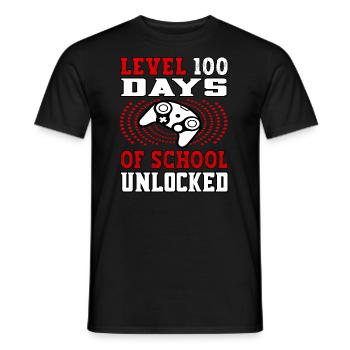 Level 100 Days of school unlocked red - Men's T-Shirt - black - Front - AI Model Male 178 light (178cm)