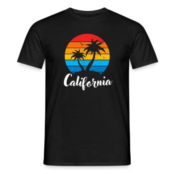 Retro Strand Sommer Tropische Palmen Kalifornien - Männer T-Shirt - Schwarz - Vorne - AI Model Male 178 light (178cm)