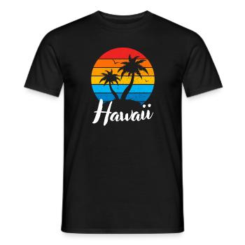 Tropical Summer Vacation Palms Retro Hawaii - T-shirt homme - noir - Devant - AI Model Male 178 light (178cm)