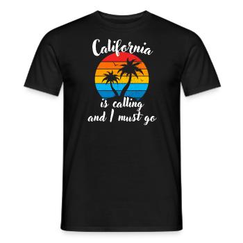 Palm Summer Funny Cadeau Rétro Californie - T-shirt homme - noir - Devant - AI Model Male 178 light (178cm)