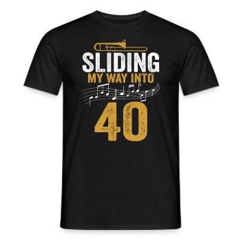 Trombone glissant mon chemin vers mon 40e anniversaire - T-shirt homme - noir - Devant - AI Model Male 178 light (178cm)