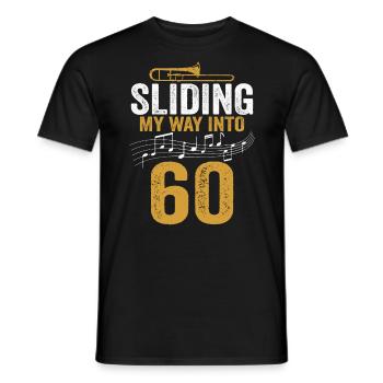 Trombone glissant mon chemin vers mon 60e anniversaire - T-shirt homme - noir - Devant - AI Model Male 178 light (178cm)