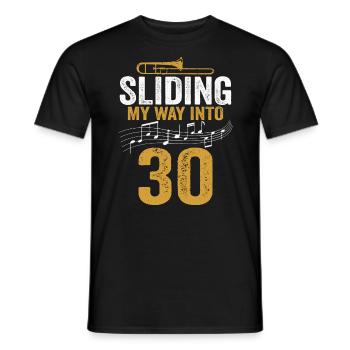 Trombone glissant mon chemin vers mon 30e anniversaire - T-shirt homme - noir - Devant - AI Model Male 178 light (178cm)
