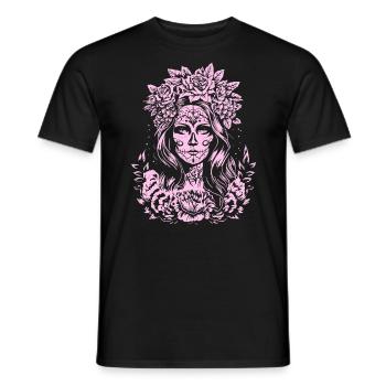 Dia de los Muertos Halloween Mexico Costume Woman - Men's T-Shirt - black - Front - AI Model Male 178 light (178cm)