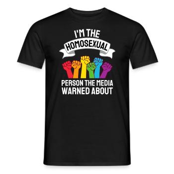 Regenbogen Faust Gay Pride Lustiges Geschenk LGBT - Männer T-Shirt - Schwarz - Vorne - AI Model Male 178 light (178cm)