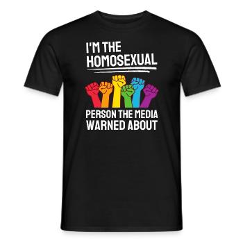 Regenbogen Faust Gay Pride Geschenk Lustiges LGBT - Männer T-Shirt - Schwarz - Vorne - AI Model Male 178 light (178cm)