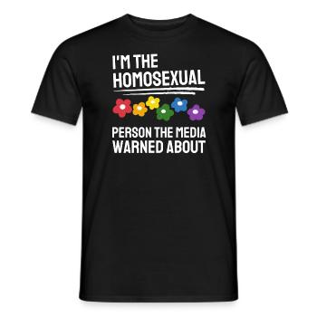 Funny Rainbow Flowers Blossom LGBTQ Gift LGBT - Men's T-Shirt - black - Front - AI Model Male 178 light (178cm)