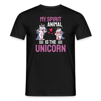 Einhörner Mein spirituelles Tier ist das Einhorn - Männer T-Shirt - Schwarz - Vorne - AI Model Male 178 light (178cm)