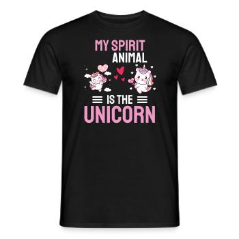 Fantasy Animal Lovers Gift Funny Unicorn - Men's T-Shirt - black - Front - AI Model Male 178 light (178cm)