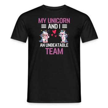 Fantasy Kreatur Fabelwesen Geschenk Tier Einhorn - Männer T-Shirt - Schwarz - Vorne - AI Model Male 178 light (178cm)