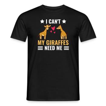 Ich kann nicht Lustiges Geschenk Afrika Giraffe - Männer T-Shirt - Schwarz - Vorne - AI Model Male 178 light (178cm)