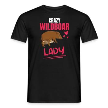 Crazy Wild Boar Lady Gift Wild Boar - Men's T-Shirt - black - Front - AI Model Male 178 light (178cm)