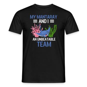 Mein Mantarochen und ich Zoo Tier Lustiges Rochen - Männer T-Shirt - Schwarz - Vorne - AI Model Male 178 light (178cm)
