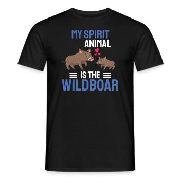 Animal My spiritual animal is the wild boar - Men's T-Shirt - black - Front - AI Model Male 178 light (178cm)