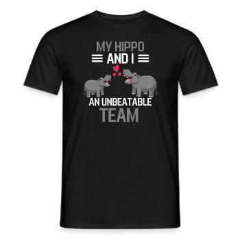 Mon hippopotame et moi Afrique animal drôle hippopotame - T-shirt homme - noir - Devant - AI Model Male 178 light (178cm)