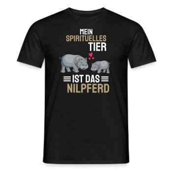 Hippo Afrika Tier Lustiges Geschenk Nilpferd - Männer T-Shirt - Schwarz - Vorne - AI Model Male 178 light (178cm)