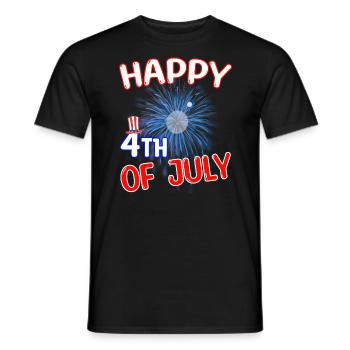 Happy 4th of July - Nationalfeiertag USA - Männer T-Shirt - Schwarz - Vorne - AI Model Male 178 light (178cm)