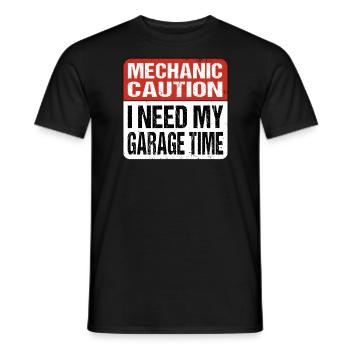 Mechanic Caution I need my garage time - Schrauber - Männer T-Shirt - Schwarz - Vorne - AI Model Male 178 light (178cm)