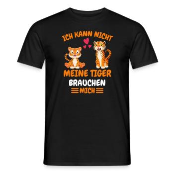 Ich kann nicht meine Tiger brauchen mich Tiger - Männer T-Shirt - Schwarz - Vorne - AI Model Male 178 light (178cm)