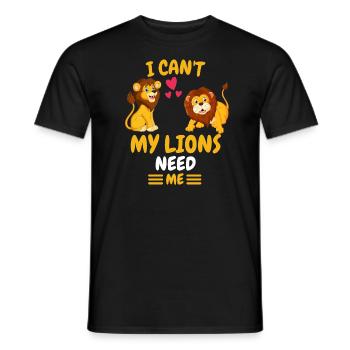 Animal Lovers Africa Safari Animal Gift Lion - Men's T-Shirt - black - Front - AI Model Male 178 light (178cm)