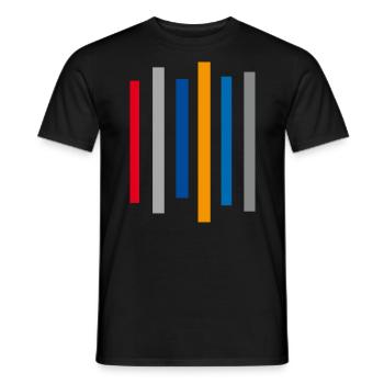 Farben Streifen - Männer T-Shirt - Schwarz - Vorne - AI Model Male 178 light (178cm)
