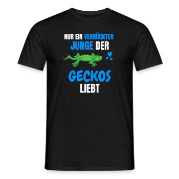 Gecko Jungen Amphibien Tier Geschenk Gecko - Männer T-Shirt - Schwarz - Vorne - AI Model Male 178 light (178cm)