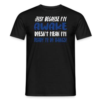 Morning Grouch Lazy Humor Gift Idea - Men's T-Shirt - black - Front - AI Model Male 178 light (178cm)