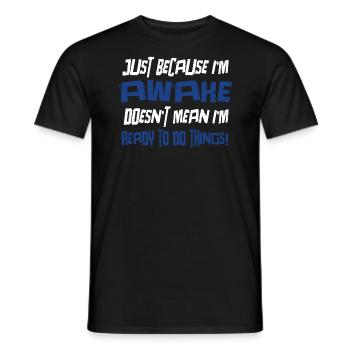Morning Grouch Lazy Humor Gift Idea - Men's T-Shirt - black - Front - AI Model Male 178 light (178cm)