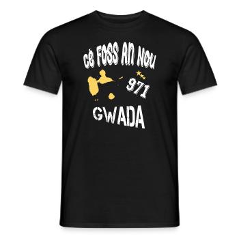 Idee Cadeau Guadeloupe 971 Gwada Cé Foss An Nou - T-shirt homme - noir - Devant - AI Model Male 178 light (178cm)