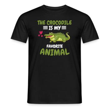 Animal préféré Amphibiens Animal Cadeau Crocodile - T-shirt homme - noir - Devant - AI Model Male 178 light (178cm)