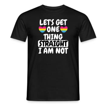 LGBT Pan Pride Pan Heart Gift Pansexual - Men's T-Shirt - black - Front - AI Model Male 178 light (178cm)