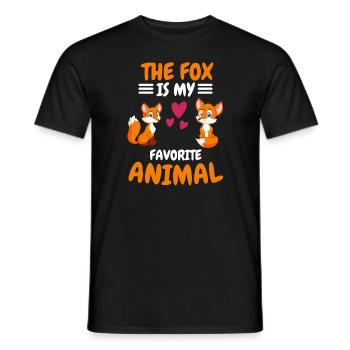 Favorite Animal Woodland Animal Funny Gift Fox - Men's T-Shirt - black - Front - AI Model Male 178 light (178cm)