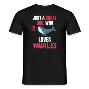 Crazy Girl Animal Drôle Cadeau Baleine - T-shirt homme - noir - Devant - AI Model Male 178 light (178cm)