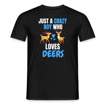 Verrückter Junge Tier Lustiges Geschenk Hirsch - Männer T-Shirt - Schwarz - Vorne - AI Model Male 178 light (178cm)