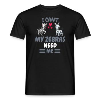 Ich kann nicht Afrika Tier Lustiges Geschenk Zebra - Männer T-Shirt - Schwarz - Vorne - AI Model Male 178 light (178cm)