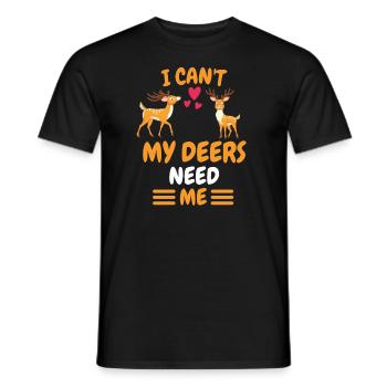 Ich kann nicht Wald Tier Lustiges Geschenk Hirsch - Männer T-Shirt - Schwarz - Vorne - AI Model Male 178 light (178cm)
