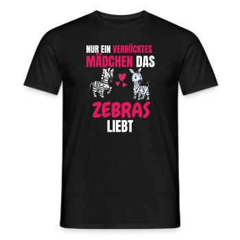 Tierliebhaber Mädchen Lustiges Geschenk Zebra - Männer T-Shirt - Schwarz - Vorne - AI Model Male 178 light (178cm)