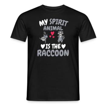 Mein spirituelles Tier Wald Tier Geschenk Waschbär - Männer T-Shirt - Schwarz - Vorne - AI Model Male 178 light (178cm)