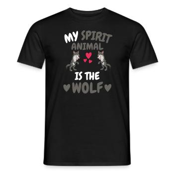 Mein spirituelles Tier Wald Tier Geschenk Wolf - Männer T-Shirt - Schwarz - Vorne - AI Model Male 178 light (178cm)